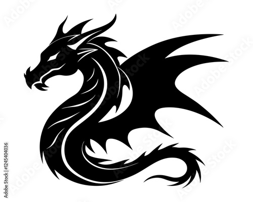 dragon head tattoo design, vector illustration, Dragon logo photo