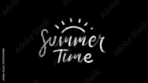 Summer Time animated handwriting on black background
