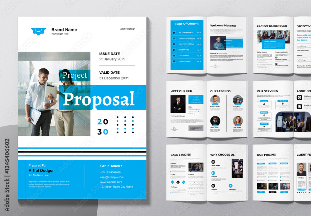 Creative Project Proposal Template Layout Stock Template | Adobe Stock
