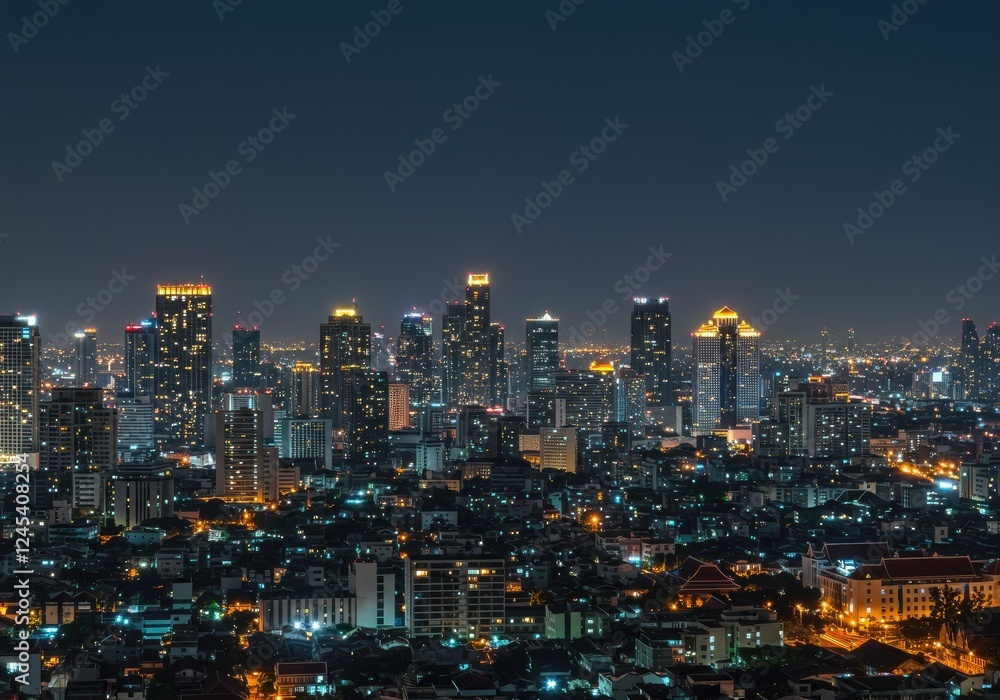 view of the business area in bangkok at night view of the business area in bangkok at night