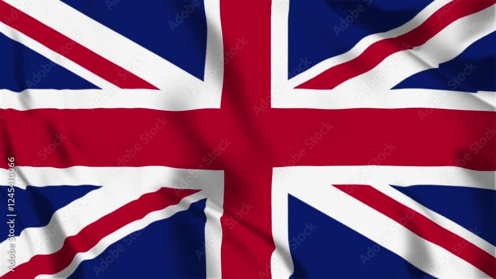 United Kingdom flag waving in the wind, creative design representing Independence Day United Kingdom flag waving in the wind, creative design representing Independence Day