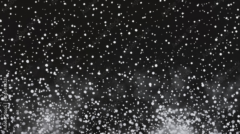 Obraz premium Abstract white dots on black background creating soft gradient effect