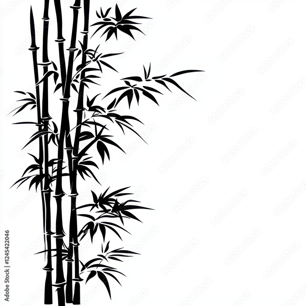 Fototapeta premium Bamboo forest growth nature graphic art tranquil environment artistic viewpoint serenity concept