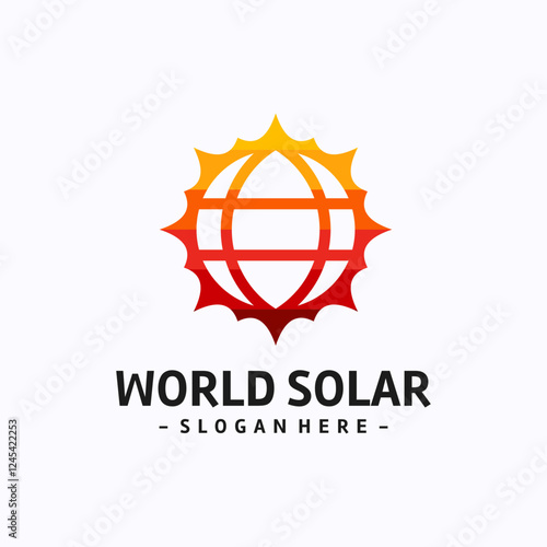 Solar energy, sun power logo vector