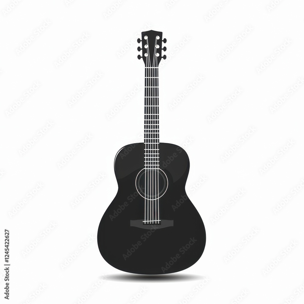 Obraz premium Strumming melodies guitar play session home studio music content cozy environment intimate viewpoint