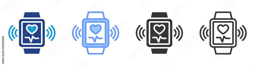 Wearable device icon set multiple style collection Wearable device icon set multiple style collection