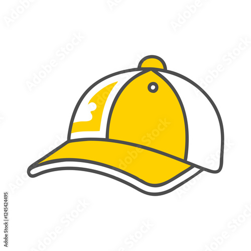 Yellow cap design illustration on white background, fashion accessory
