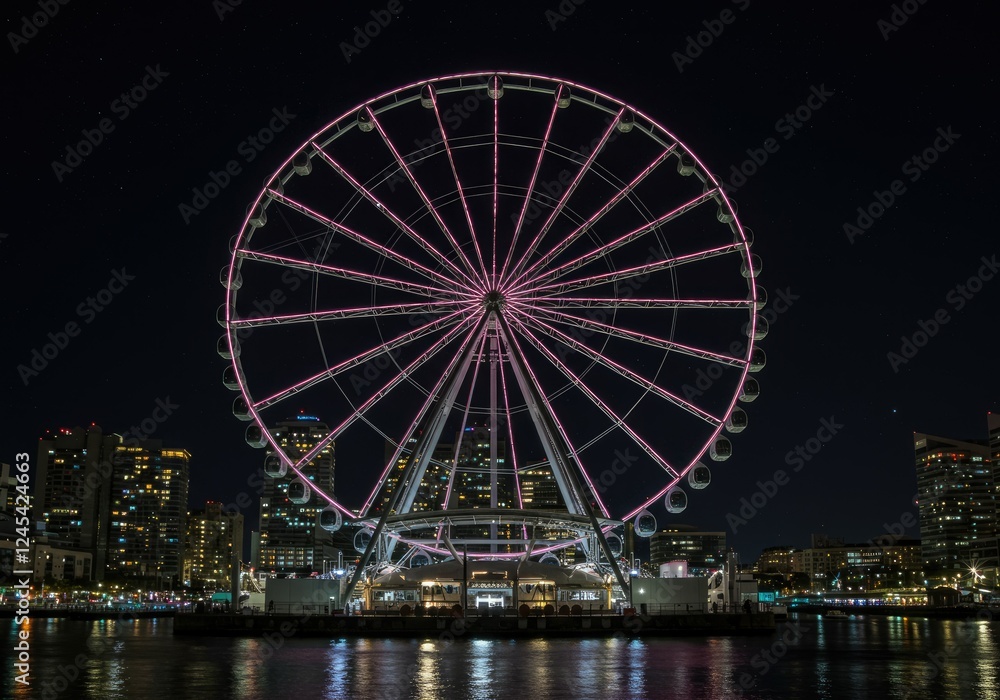 low angle of big ferry wheel in the city low angle of big ferry wheel in the city
