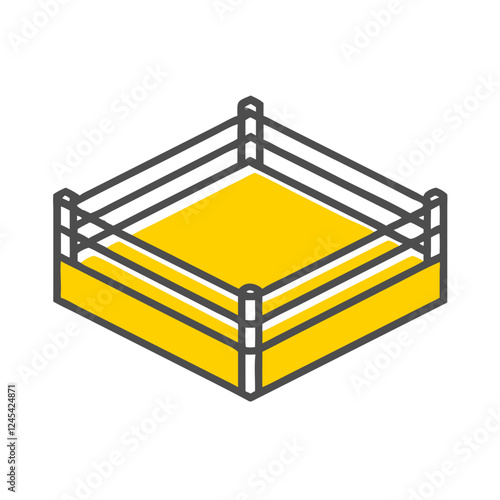 Boxing ring illustration, sports concept, training and competition