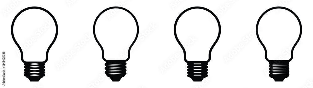 Creative Lamp and Light Bulb Icon Set for Innovation, Ideas, and Technology-Themed Designs Creative Lamp and Light Bulb Icon Set for Innovation, Ideas, and Technology-Themed Designs