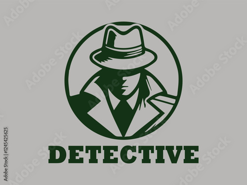 illustration spy detective vector logo isolated in background, spy detective agency vector logo