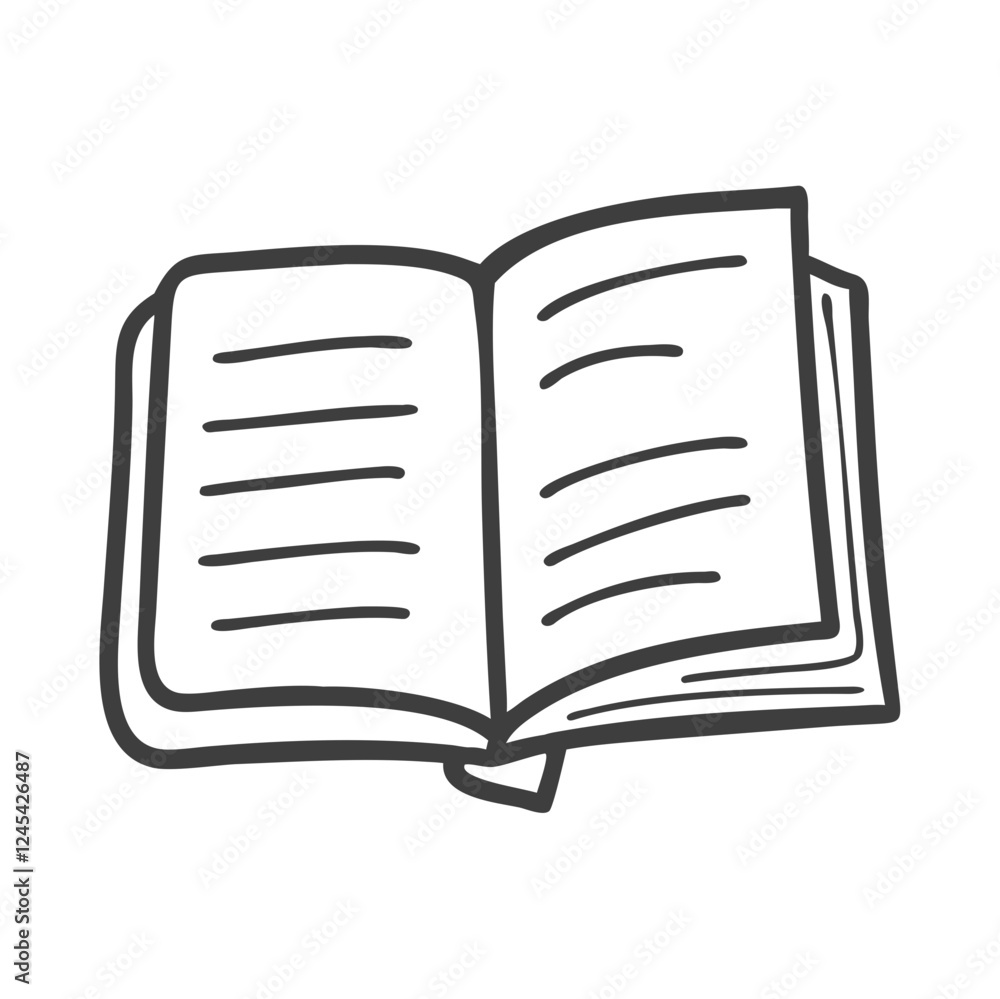 Open book illustration on white background, knowledge symbol Open book illustration on white background, knowledge symbol