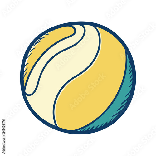 Colorful tennis ball on a plain background, sports concept