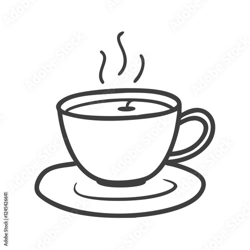 Steaming cup of coffee on saucer, comfort in simplicity