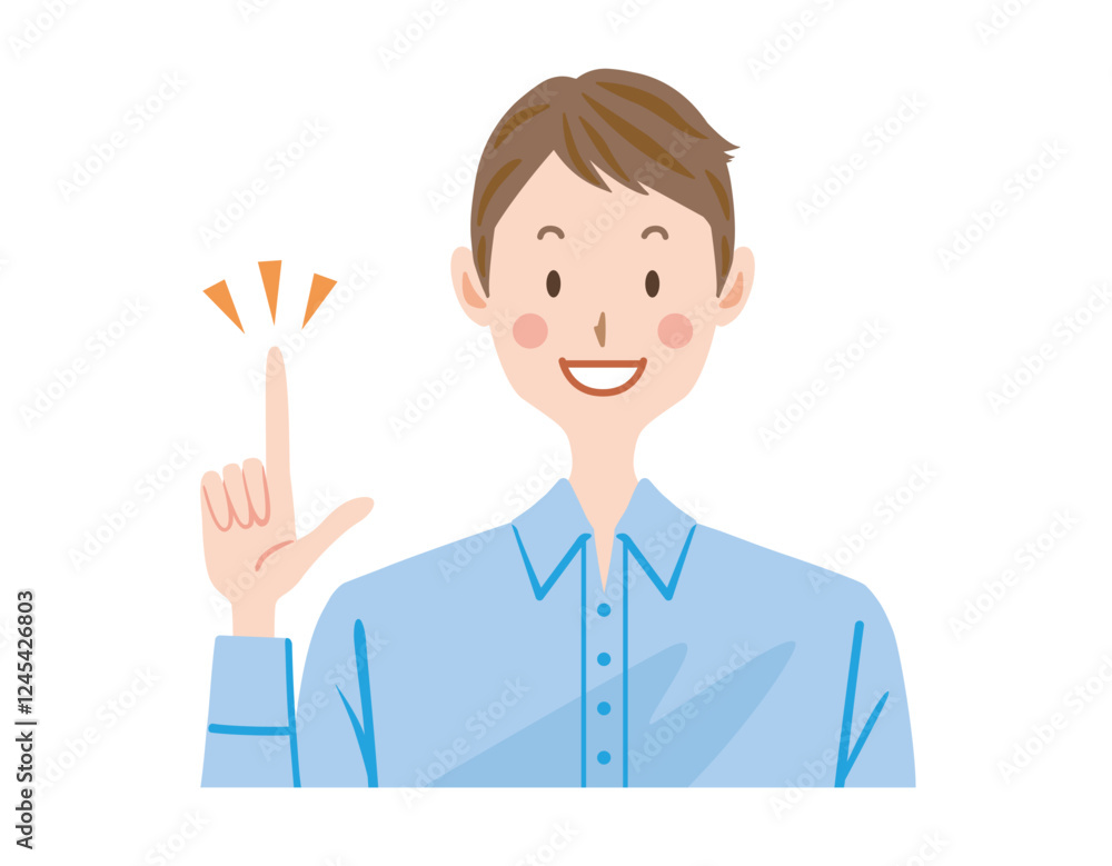 指差し 説明する男性 イラスト 指差し 説明する男性 イラスト