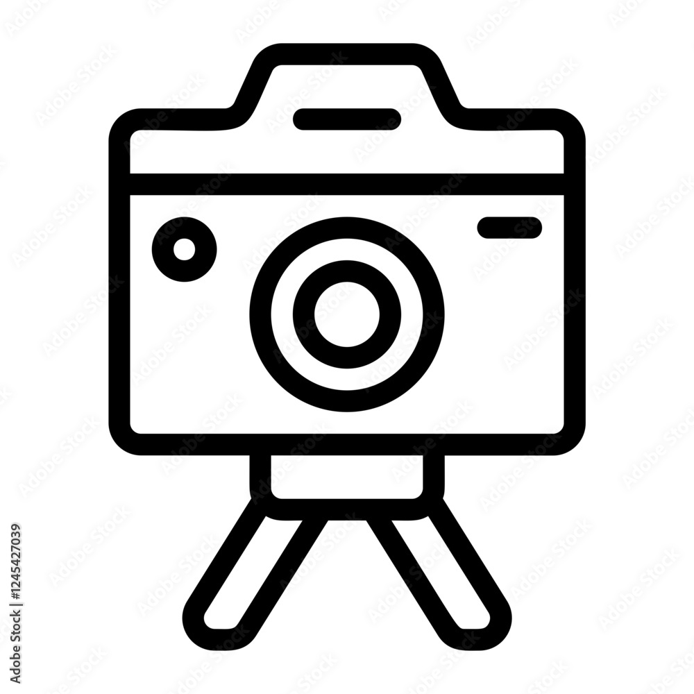 Camera Tripod Line Icon Camera Tripod Line Icon