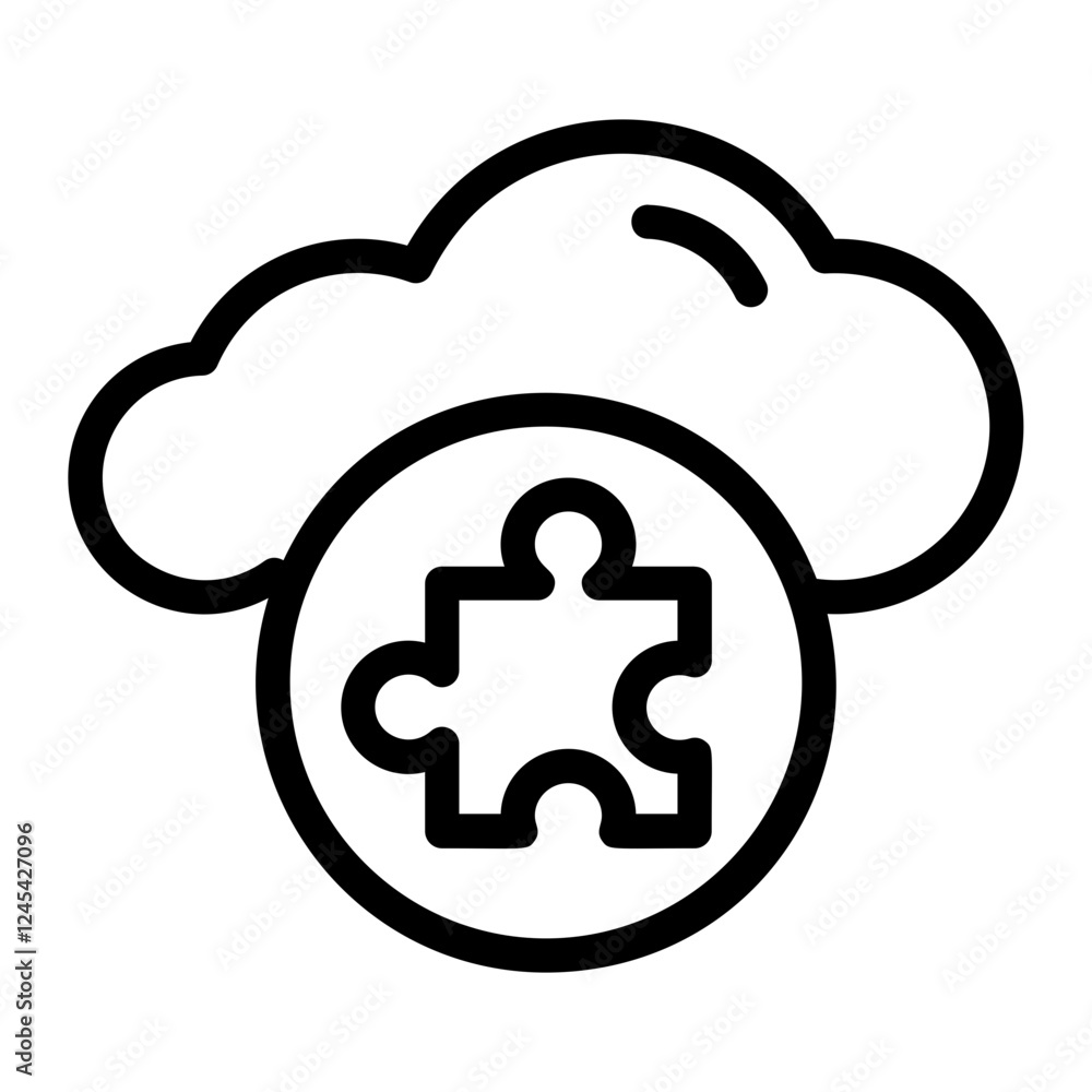 Cloud Extension Line Icon Cloud Extension Line Icon