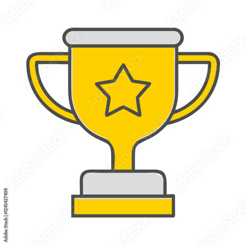 Golden trophy with star, symbol of achievement and success
