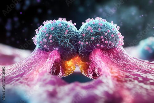 Thyroid gland cancer. showing thyroid gland with tumor. 3d illustration 