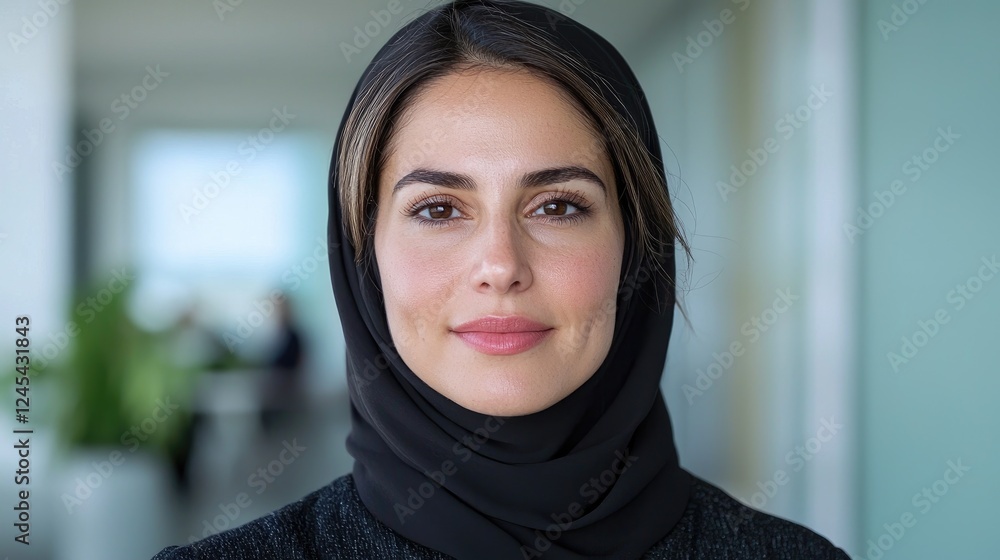 Confident businesswoman in hijab, office background (10) Confident businesswoman in hijab, office background (10)