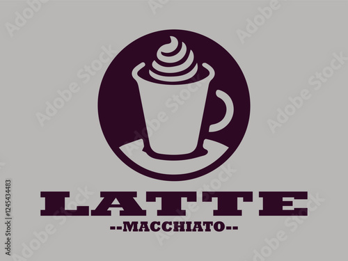 illustration of latte macchiato with caramel in a glass drawing vector for logo, coffee latte macchiato vector logo, template, restaurant menu