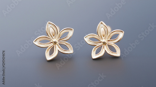 Golden Floral Earrings: Del...