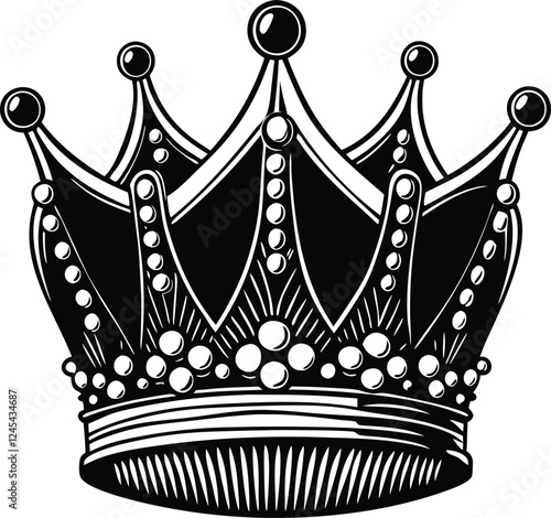  King Royal Crown isolated vector art illustration