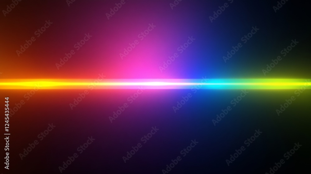 Fototapeta premium A color light effect that comes out from the top down, a line light, a glow effect, a light effect, there's a colorful gradient behind it, a feeling that comes out from the top down