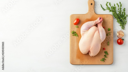 Raw Chicken on Cutting Boar...
