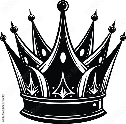  King Royal Crown isolated vector art illustration