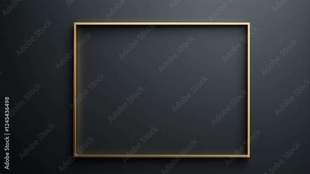 Golden Square Frame on Black: A minimalist image featuring a sleek, golden square frame set against a sophisticated dark gray background. Golden Square Frame on Black: A minimalist image featuring a sleek, golden square frame set against a sophisticated dark gray background.