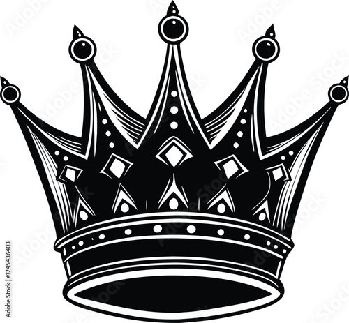  King Royal Crown isolated vector art illustration