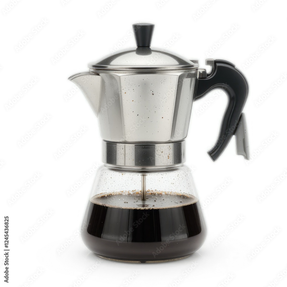 Stovetop Espresso Maker with Freshly Brewed Coffee Stovetop Espresso Maker with Freshly Brewed Coffee