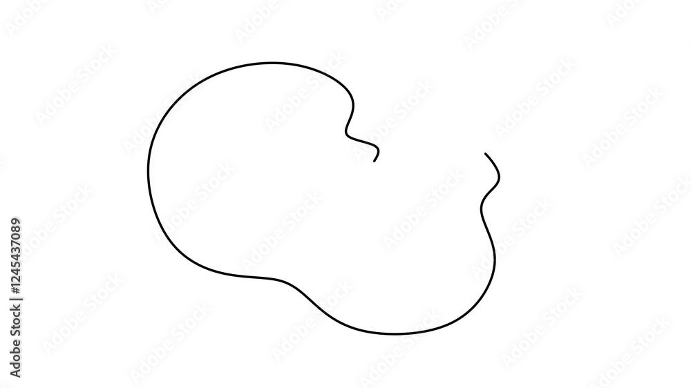 Baby in womb one single line drawing animation. Cute unborn fetus baby ...