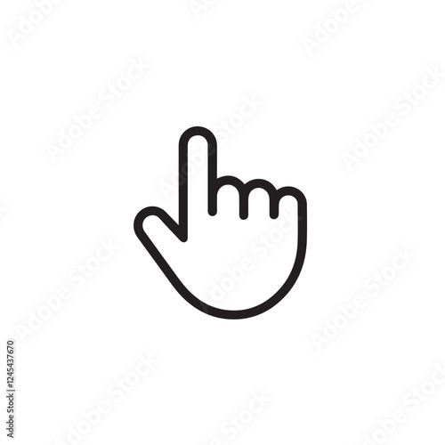 Minimalist Hand Cursor Icon – Click Pointer for User Interface & Web Design