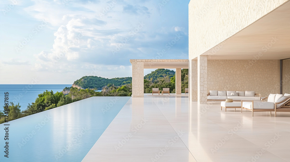 Luxury Oceanfront Living: A sleek and modern infinity pool seamlessly blends with the azure ocean, offering breathtaking panoramic views of the coastline and inviting serene moments of tranquility. Luxury Oceanfront Living: A sleek and modern infinity pool seamlessly blends with the azure ocean, offering breathtaking panoramic views of the coastline and inviting serene moments of tranquility.