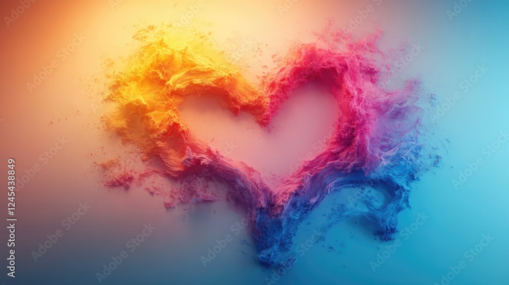 Abstract colorful heart shape made of vibrant textures Abstract colorful heart shape made of vibrant textures