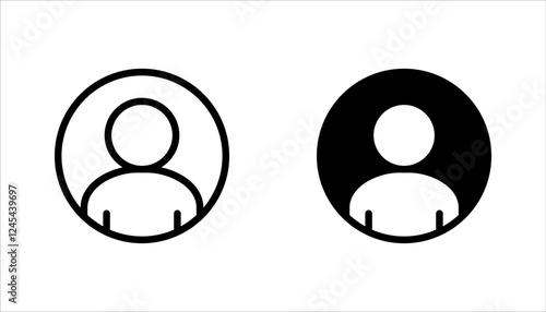 User icon set. Line and glyph profile user avatar. vector illustration on white background