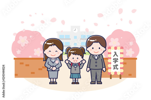 入学式の親子