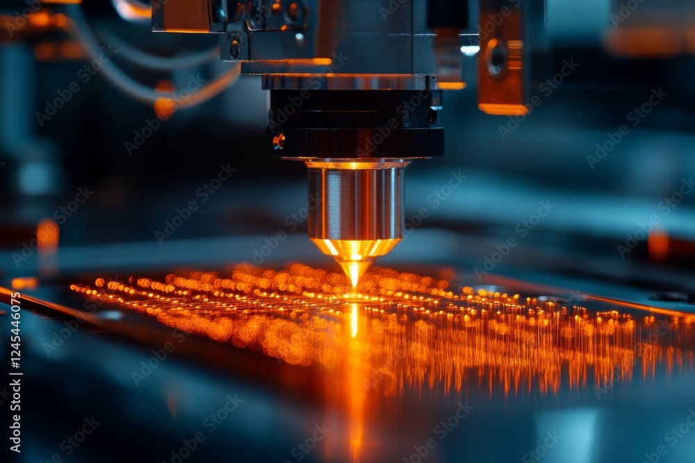 Closeup of a metal cutting machine with bright sparks Closeup of a metal cutting machine with bright sparks