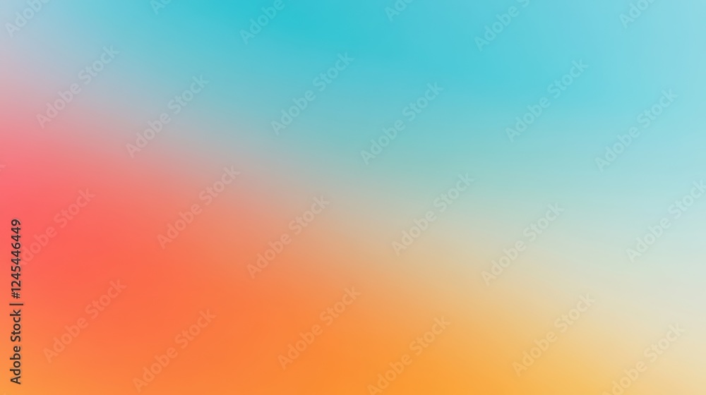 Naklejka premium Bright Orange to Blue Sky Background Pastel Color Gradient with blurred Effect. calming background featuring a gradual transition of orange blue shades