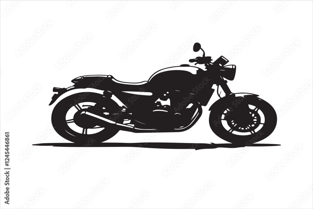 Obraz premium sports motorbike, motorbike silhouette, black bike art, racing beast, speed demon, shadow rider, sleek machine, fast lane, adrenaline rush, dark rider, moto silhouette, two-wheel thunder, fierce bike,