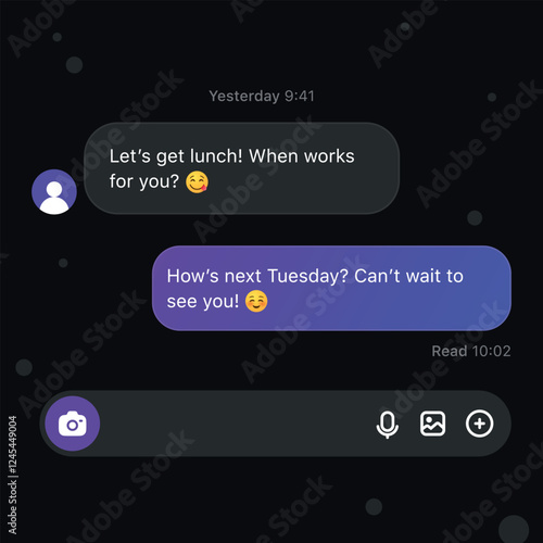 Messaging App Screen with Chat Bubbles - Mobile Text UI