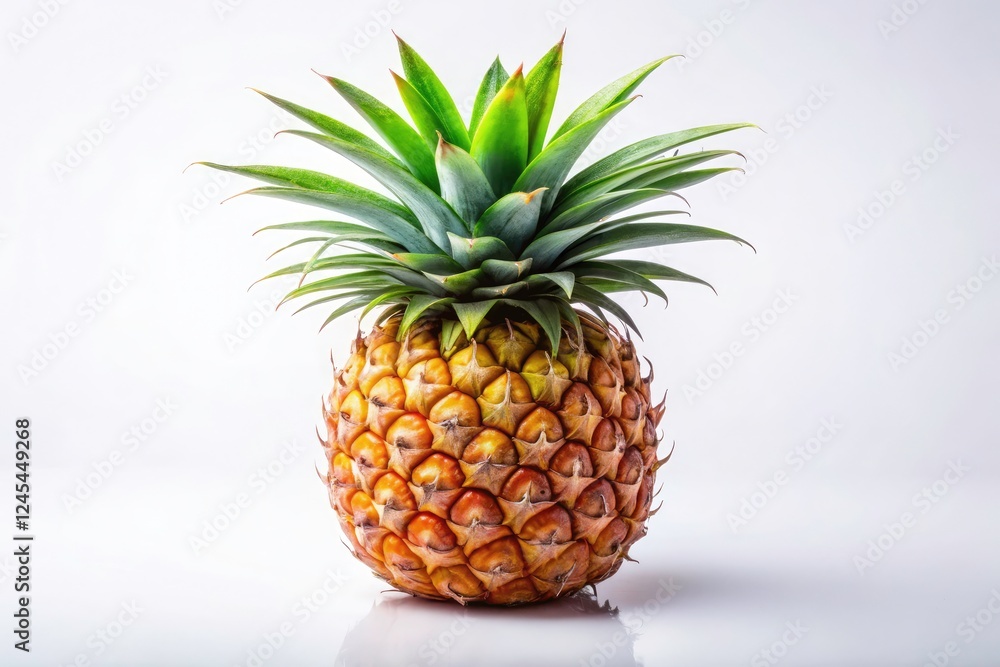Fototapeta premium Surreal Pineapple Photography: Ripe Juicy Fruit Isolated on White Background - High Resolution Image
