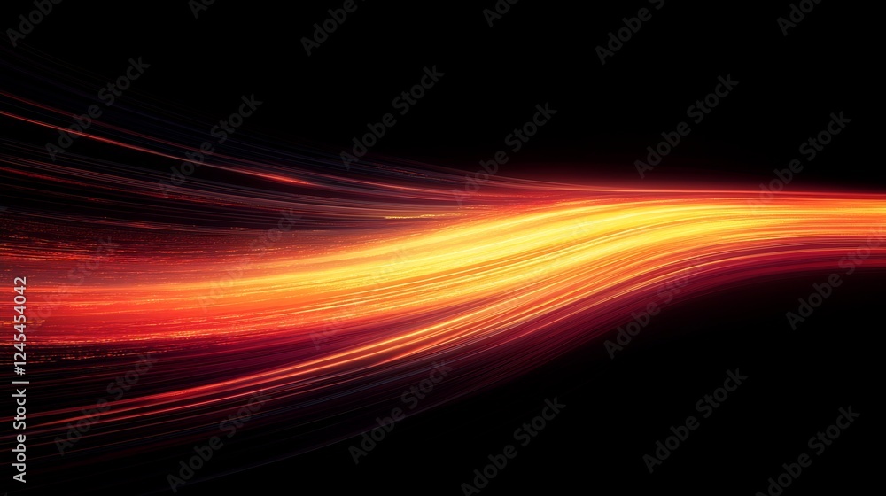 Abstract fiery streaks elegantly curve across dark background. AI Generated Abstract fiery streaks elegantly curve across dark background. AI Generated