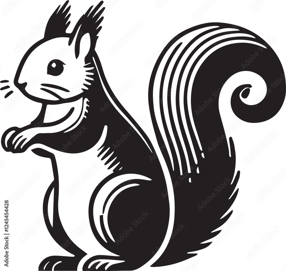 Squirrel vector in black and white Squirrel vector in black and white