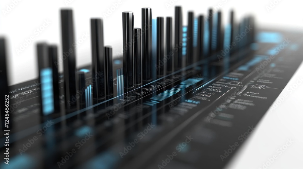 Digital Bar Graph in Blue and Black with Data Visualization Digital Bar Graph in Blue and Black with Data Visualization
