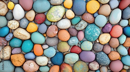 Colorful Stones and Pebbles: A Vibrant Nature Photography Background photo