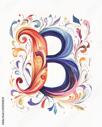 Colorful Letter B Storybook & Scrapbook Initial Letter photo