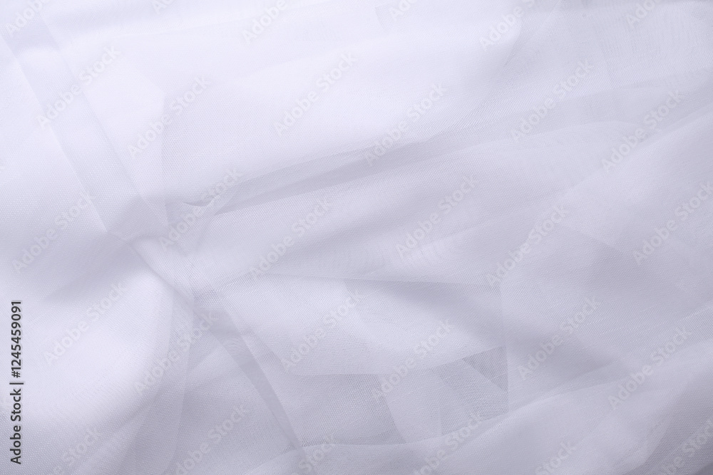 Obraz premium White tulle texture close up. Fabric background